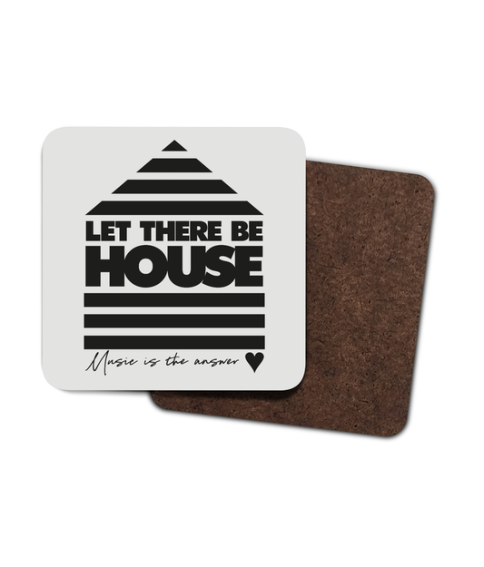 4 Pack Hardboard Coaster Music Heart Black