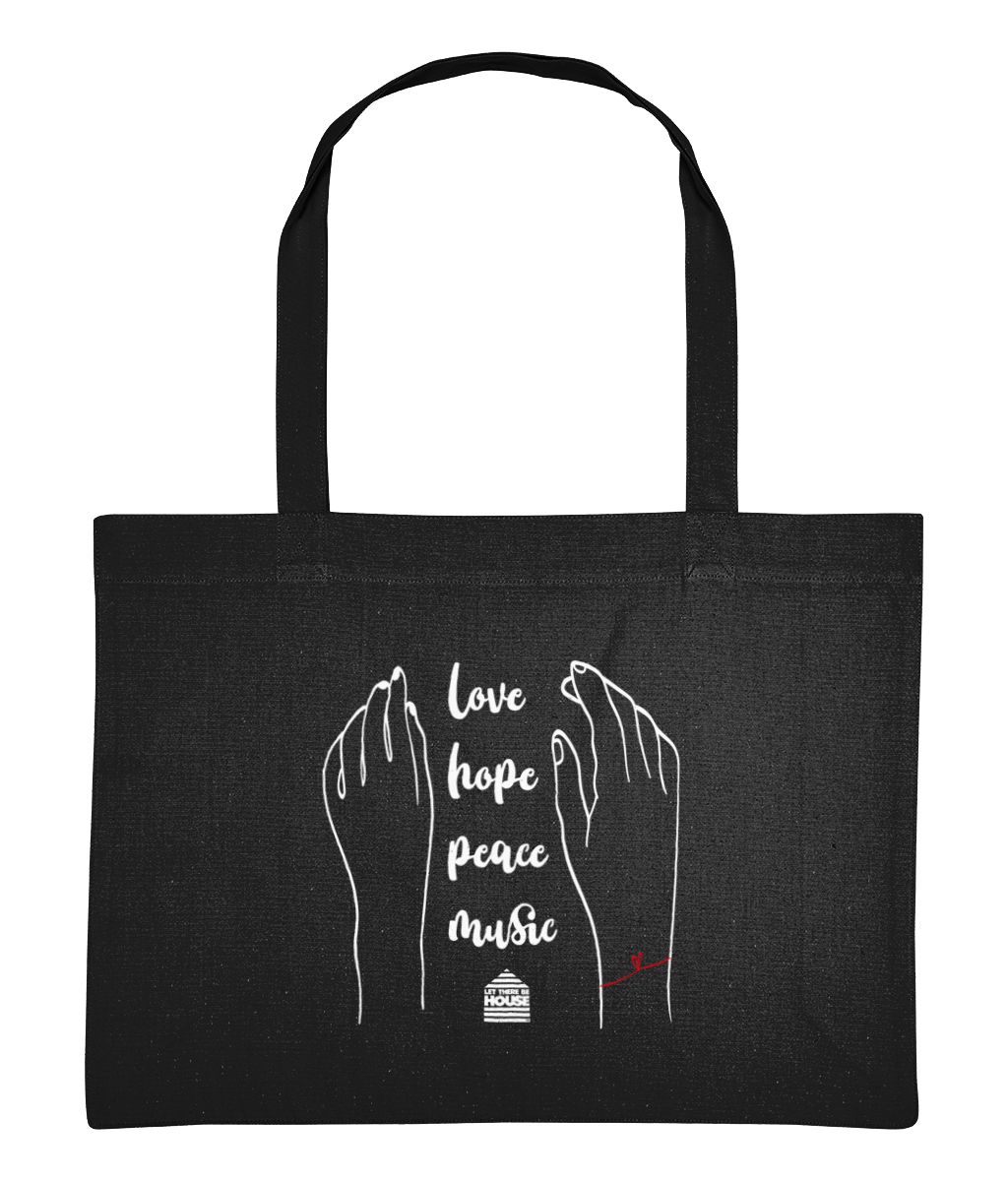 Shopping Bag Love Hands White