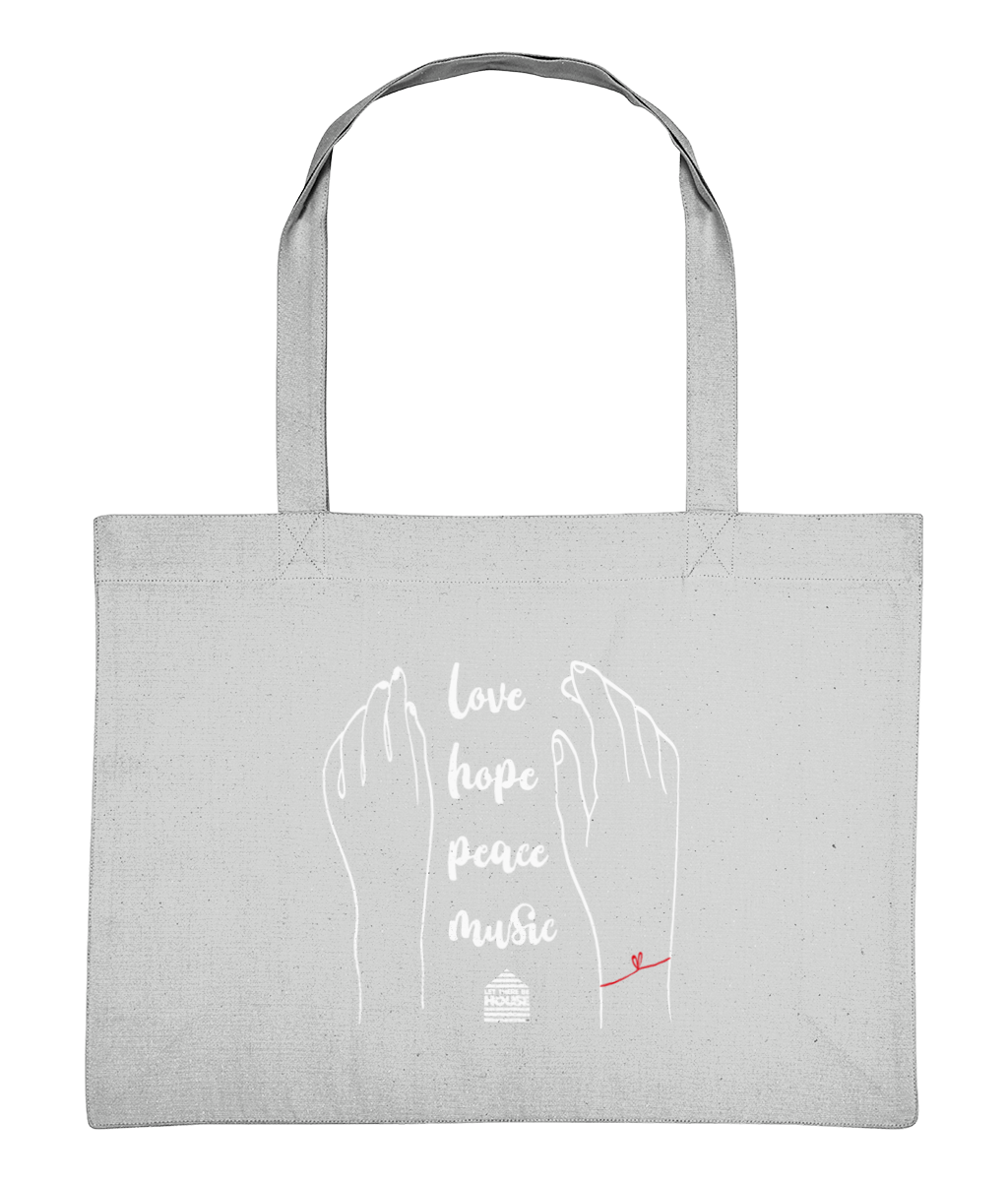 Shopping Bag Love Hands White
