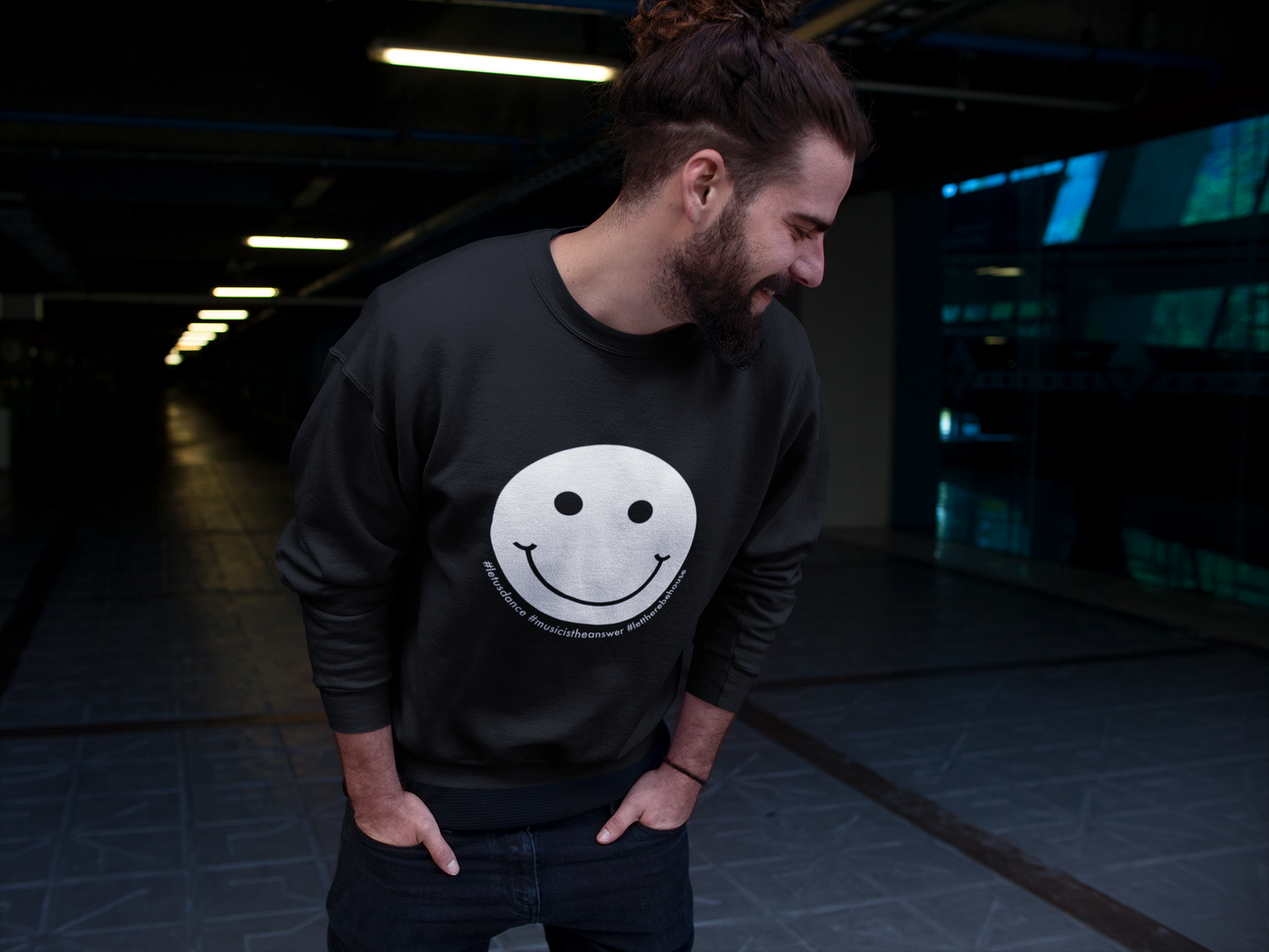 Sweatshirt Smiley White